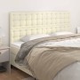 Cabeceros 4 unidades cuero sintético color crema 90x5x78/88cm