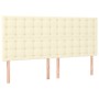 Cabeceros 4 unidades cuero sintético color crema 90x5x78/88cm