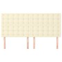 Cabeceros 4 unidades cuero sintético color crema 90x5x78/88cm