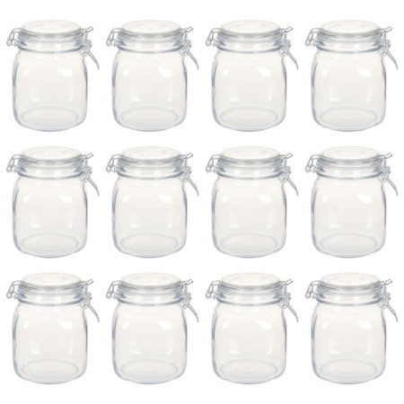 Tarros de vidrio con cierre hermético 12 unidades 1 L