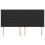 Cabeceros 4 unidades de cuero sintético negro 100x5x78/88 cm