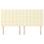 Cabeceros 4 unidades cuero sintético color crema 100x5x78/88 cm