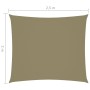 Toldo de vela rectangular tela Oxford beige 2x2,5 m