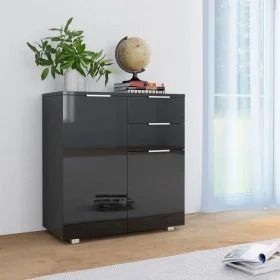 Glossy black chipboard sideboard 71x35x80 cm by , Sideboards - Ref: Foro24-283716, Price: 113,06 €, Discount: %
