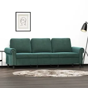 Dark green velvet 3-seater sofa 180 cm by , Sofas - Ref: Foro24-359541, Price: 302,29 €, Discount: %
