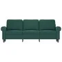Dark green velvet 3-seater sofa 180 cm by , Sofas - Ref: Foro24-359541, Price: 302,28 €, Discount: %