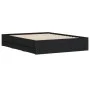 Black engineered wood bed with drawers 140x190 cm by , Beds and slatted bases - Ref: Foro24-3207302, Price: 210,88 €, Discoun...
