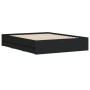 Schwarzes Holzwerkstoffbett mit Schubladen 140x190 cm von , Betten und Lattenroste - Ref: Foro24-3207302, Preis: 214,64 €, Ra...