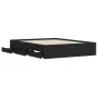 Black engineered wood bed with drawers 140x190 cm by , Beds and slatted bases - Ref: Foro24-3207302, Price: 210,88 €, Discoun...