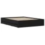 Black engineered wood bed with drawers 140x190 cm by , Beds and slatted bases - Ref: Foro24-3207302, Price: 210,88 €, Discoun...