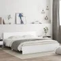 Bed frame with headboard and white LED lights 180x200 cm by , Beds and slatted bases - Ref: Foro24-3207588, Price: 197,00 €, ...