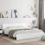 Bettgestell mit Kopfteil und weißen LED-Leuchten 180x200 cm von , Betten und Lattenroste - Ref: Foro24-3207588, Preis: 201,72...