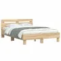 Sonoma oak bed frame with headboard and LED lights 120x200 cm by , Beds and slatted bases - Ref: Foro24-3207555, Price: 135,5...