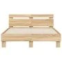 Sonoma oak bed frame with headboard and LED lights 120x200 cm by , Beds and slatted bases - Ref: Foro24-3207555, Price: 135,5...