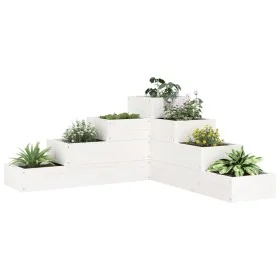 Jardinera 4 niveles madera maciza de pino blanca 80,5x79x36 cm de , Maceteros y jardineras - Ref: Foro24-825318, Precio: 86,5...