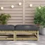 Garden stool with impregnated pine wood cushion by , Modular outdoor sofas - Ref: Foro24-838100, Price: 66,05 €, Discount: %