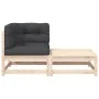 Equine garden sofa with cushions and footrest by , Modular outdoor sofas - Ref: Foro24-838109, Price: 115,66 €, Discount: %