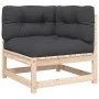 Equine garden sofa with cushions and footrest by , Modular outdoor sofas - Ref: Foro24-838109, Price: 115,66 €, Discount: %