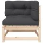 Equine garden sofa with cushions and footrest by , Modular outdoor sofas - Ref: Foro24-838109, Price: 115,66 €, Discount: %