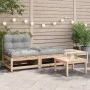 Sofá de jardín sin reposabrazos con cojines y reposapiés de , Sofás modulares de exterior - Ref: Foro24-838142, Precio: 136,8...