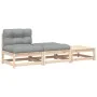 Gartensofa ohne Armlehnen mit Kissen und Fußstütze von , Modulare Sofas für den Außenbereich - Ref: Foro24-838142, Preis: 136...