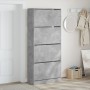 Schuhschrank mit 4 klappbaren Schubladen betongrau 80x34x187,5cm von , Schuhregale und Schuhorganisatoren - Ref: Foro24-32143...