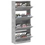 Schuhschrank mit 4 klappbaren Schubladen betongrau 80x34x187,5cm von , Schuhregale und Schuhorganisatoren - Ref: Foro24-32143...