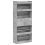 Schuhschrank mit 4 klappbaren Schubladen betongrau 80x34x187,5cm von , Schuhregale und Schuhorganisatoren - Ref: Foro24-32143...