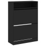 Shoe cabinet with 2 folding drawers black 80x34x116 cm by , Shoe racks and shoe organizers - Ref: Foro24-3214407, Price: 107,...