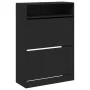 Shoe cabinet with 2 folding drawers black 80x34x116 cm by , Shoe racks and shoe organizers - Ref: Foro24-3214407, Price: 105,...