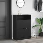 Shoe cabinet with 2 folding drawers black 80x34x116 cm by , Shoe racks and shoe organizers - Ref: Foro24-3214407, Price: 107,...
