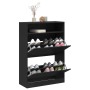Shoe cabinet with 2 folding drawers black 80x34x116 cm by , Shoe racks and shoe organizers - Ref: Foro24-3214407, Price: 107,...