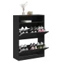 Shoe cabinet with 2 folding drawers black 80x34x116 cm by , Shoe racks and shoe organizers - Ref: Foro24-3214407, Price: 105,...