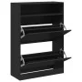 Shoe cabinet with 2 folding drawers black 80x34x116 cm by , Shoe racks and shoe organizers - Ref: Foro24-3214407, Price: 105,...