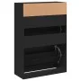 Shoe cabinet with 2 folding drawers black 80x34x116 cm by , Shoe racks and shoe organizers - Ref: Foro24-3214407, Price: 105,...
