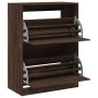 Shoe cabinet with 2 folding drawers oak brown 80x42x108 cm by , Shoe racks and shoe organizers - Ref: Foro24-3214405, Price: ...