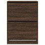 Shoe cabinet with 2 folding drawers oak brown 80x42x108 cm by , Shoe racks and shoe organizers - Ref: Foro24-3214405, Price: ...