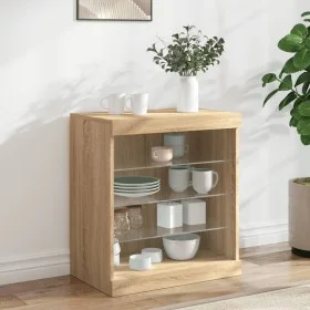 Sideboard with LED lights Sonoma oak 60.5x37x67 cm by , Sideboards - Ref: Foro24-836695, Price: 69,14 €, Discount: %