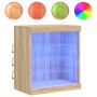 Sideboard with LED lights Sonoma oak 60.5x37x67 cm by , Sideboards - Ref: Foro24-836695, Price: 70,48 €, Discount: %