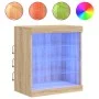 Sideboard with LED lights Sonoma oak 60.5x37x67 cm by , Sideboards - Ref: Foro24-836695, Price: 69,14 €, Discount: %