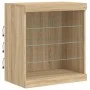 Sideboard with LED lights Sonoma oak 60.5x37x67 cm by , Sideboards - Ref: Foro24-836695, Price: 69,14 €, Discount: %