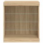 Sideboard with LED lights Sonoma oak 60.5x37x67 cm by , Sideboards - Ref: Foro24-836695, Price: 70,48 €, Discount: %