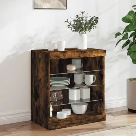 Sideboard mit LED-Leuchten, geräucherte Eiche, 60,5 x 37 x 67 cm von , Sideboards - Ref: Foro24-836697, Preis: 67,76 €, Rabat...