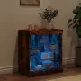Aparador con luces LED roble ahumado 60,5x37x67 cm de , Aparadores - Ref: Foro24-836697, Precio: 67,76 €, Descuento: %