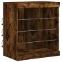 Sideboard with LED lights smoked oak 60.5x37x67 cm by , Sideboards - Ref: Foro24-836697, Price: 67,76 €, Discount: %