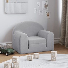 Sofá cama infantil felpa suave gris claro