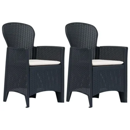 Gartenstühle mit Kissen 2 Stück Kunststoff Rattan-Optik von vidaXL, Gartenstühle - Ref: Foro24-45599, Preis: 172,74 €, Rabatt: %