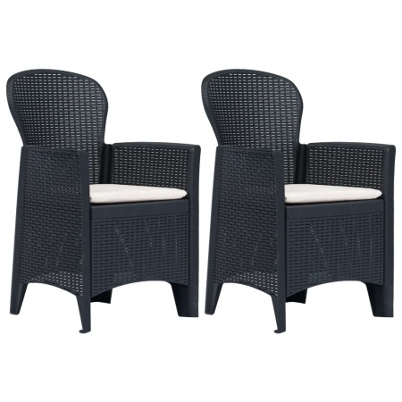 Gartenstühle mit Kissen 2 Stück Kunststoff Rattan-Optik von vidaXL, Gartenstühle - Ref: Foro24-45599, Preis: 175,57 €, Rabatt: %