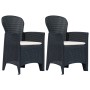 Gartenstühle mit Kissen 2 Stück Kunststoff Rattan-Optik von vidaXL, Gartenstühle - Ref: Foro24-45599, Preis: 175,57 €, Rabatt: %
