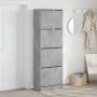 Shoe cabinet with 4 folding drawers concrete gray 60x34x187.5cm by , Shoe racks and shoe organizers - Ref: Foro24-3214374, Pr...